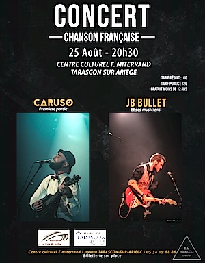 Tarascon sur Ariège, Concert Chansons françaises – 25 août