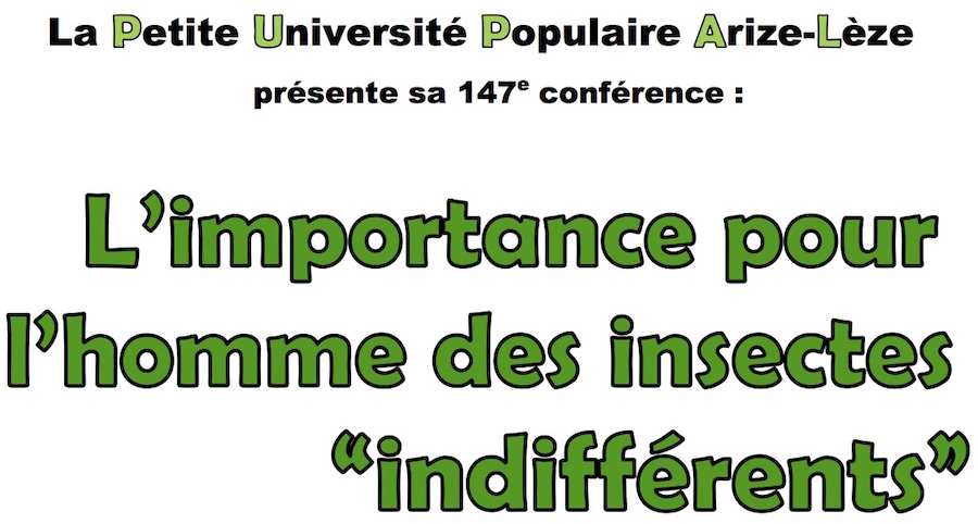 Le Fossat, conférence «Sur l’importance pour l’homme des insectes « indifférents» – 20 juin