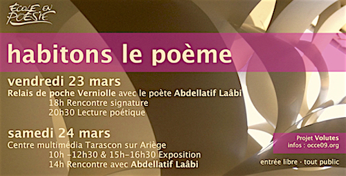 Verniolle / Tarascon sur Ariège : Journées nationales Ecole en poésie / Printemps des poètes – 23 et 24 mars