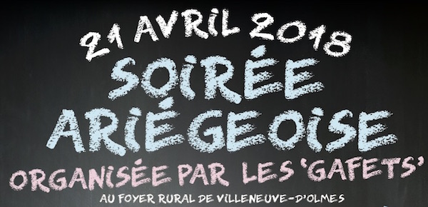 Villeneuve d’Olmes : Soirée ariégeoise – 21 avril