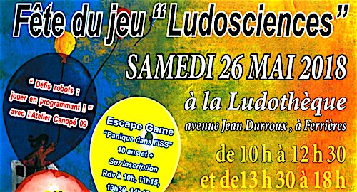 Ferrières : Fête de jeu « Ludosciences » – 26 mai