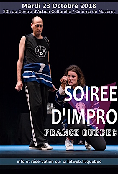Mazères : Théâtre d’improvisation France – Québec  – 23 octobre