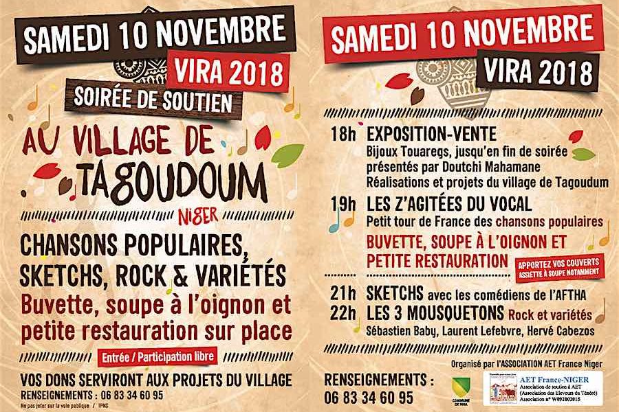 Vira : soirée de soutien au village de Tagoudoum – 10 novembre